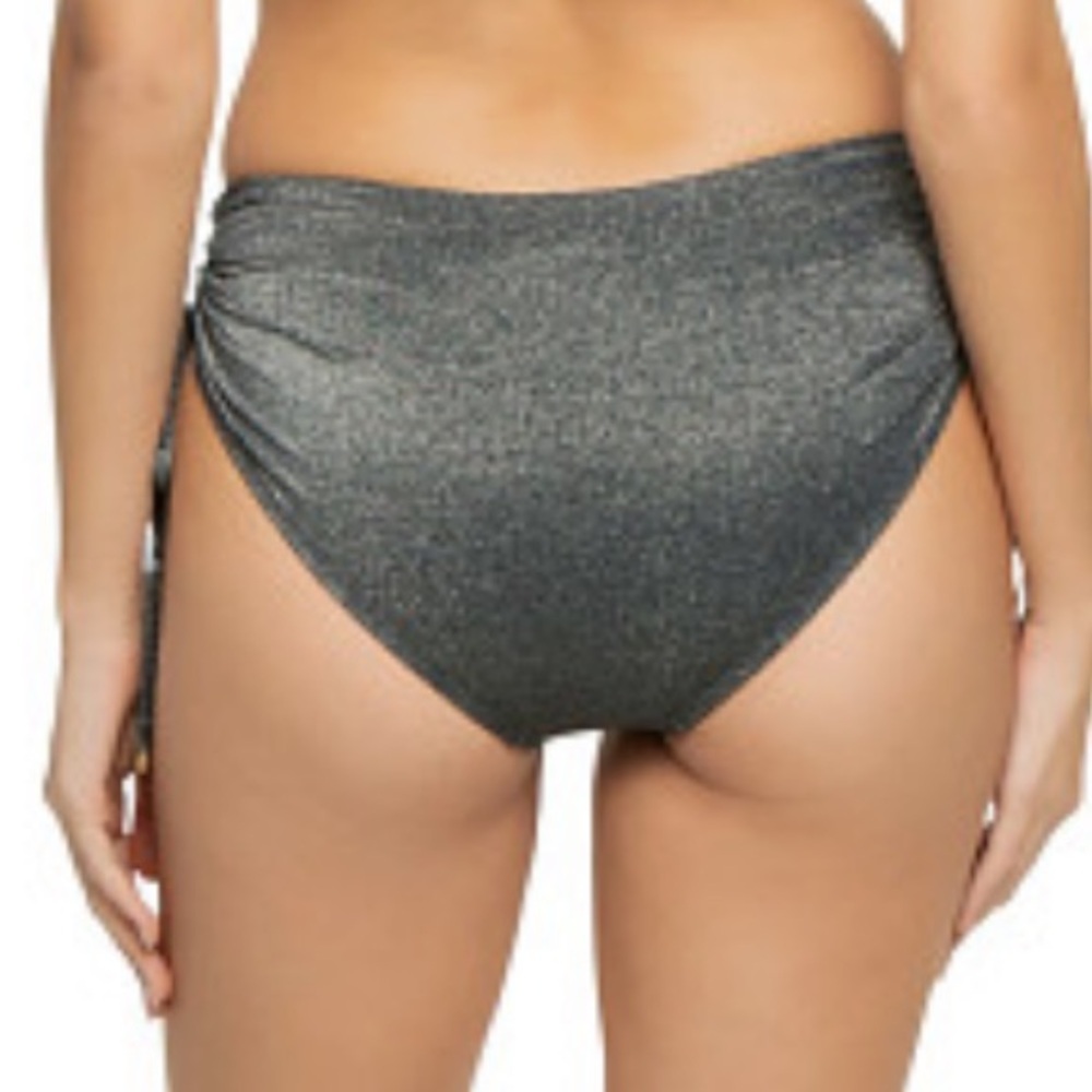 New Vitamin A Bikini Bottoms gray silver shimmer metallic size Medium $115